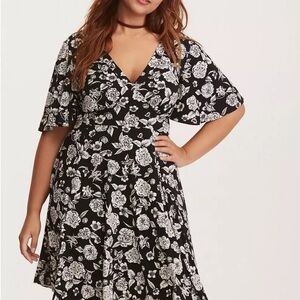 Torrid Black and White Floral Dress